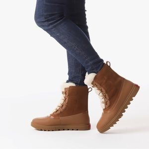 SOREL Joan Of Arctic Next Lite Boots Velvet Tan Shearling Lining